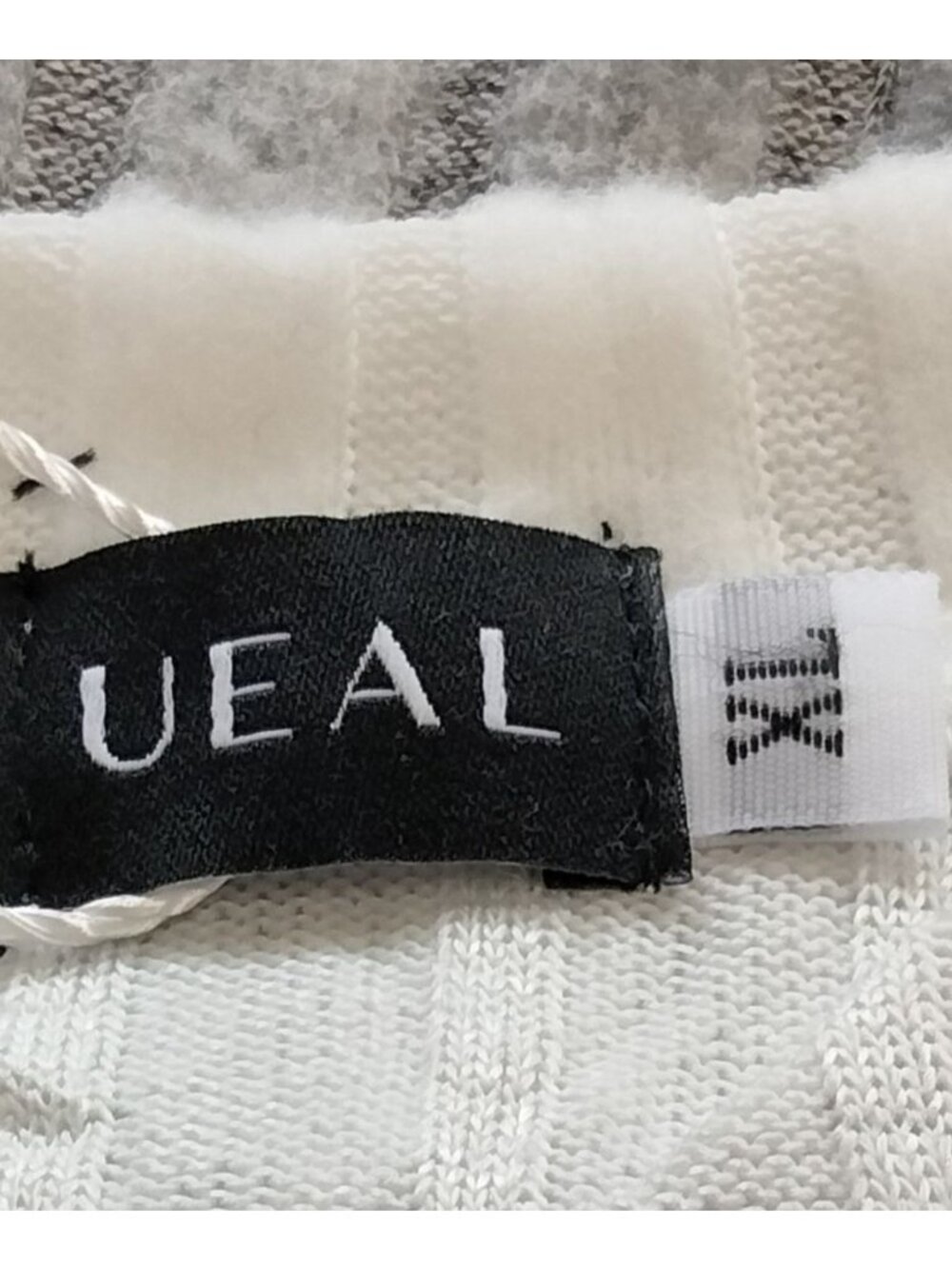 Ueal Size XL Sweater Henley Color Block White Gray V-Neck Button Long Sleeve - Picture 5 of 7